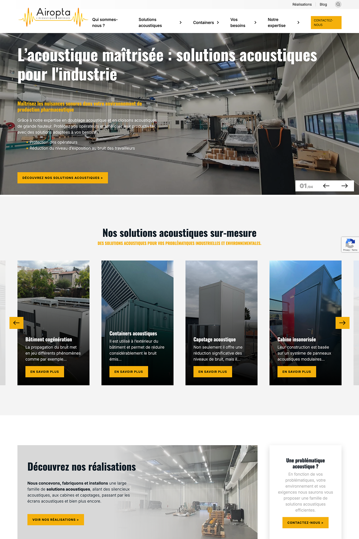 Capture du site Airopta réalisé par l'Agence KN