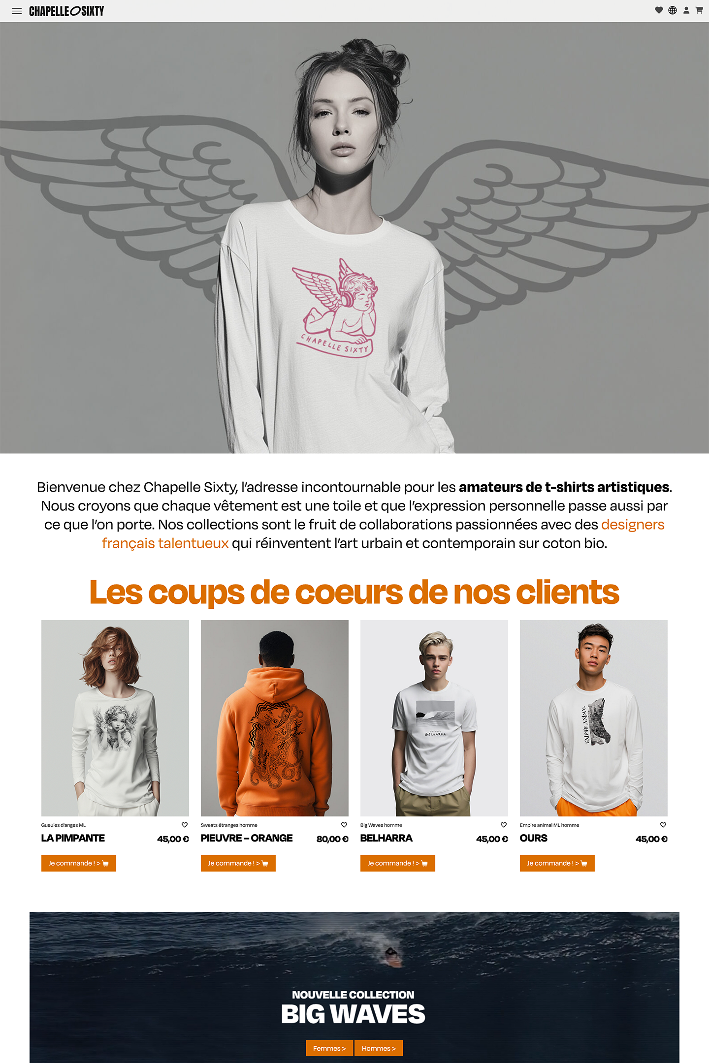 Capture du site Chapelle Sixty réalisé par l'Agence KN