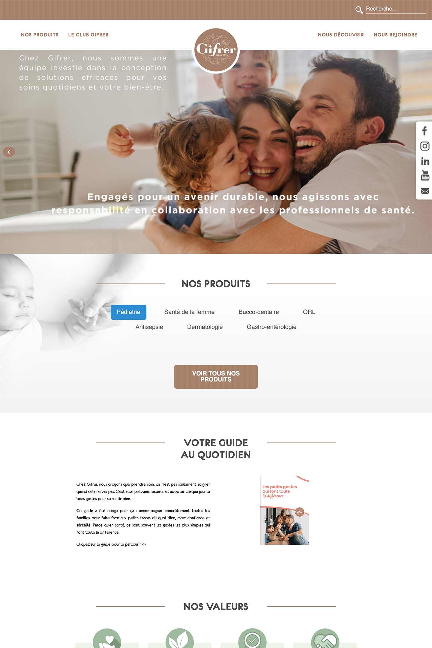 Capture du site Gifrer réalisé par l'Agence KN