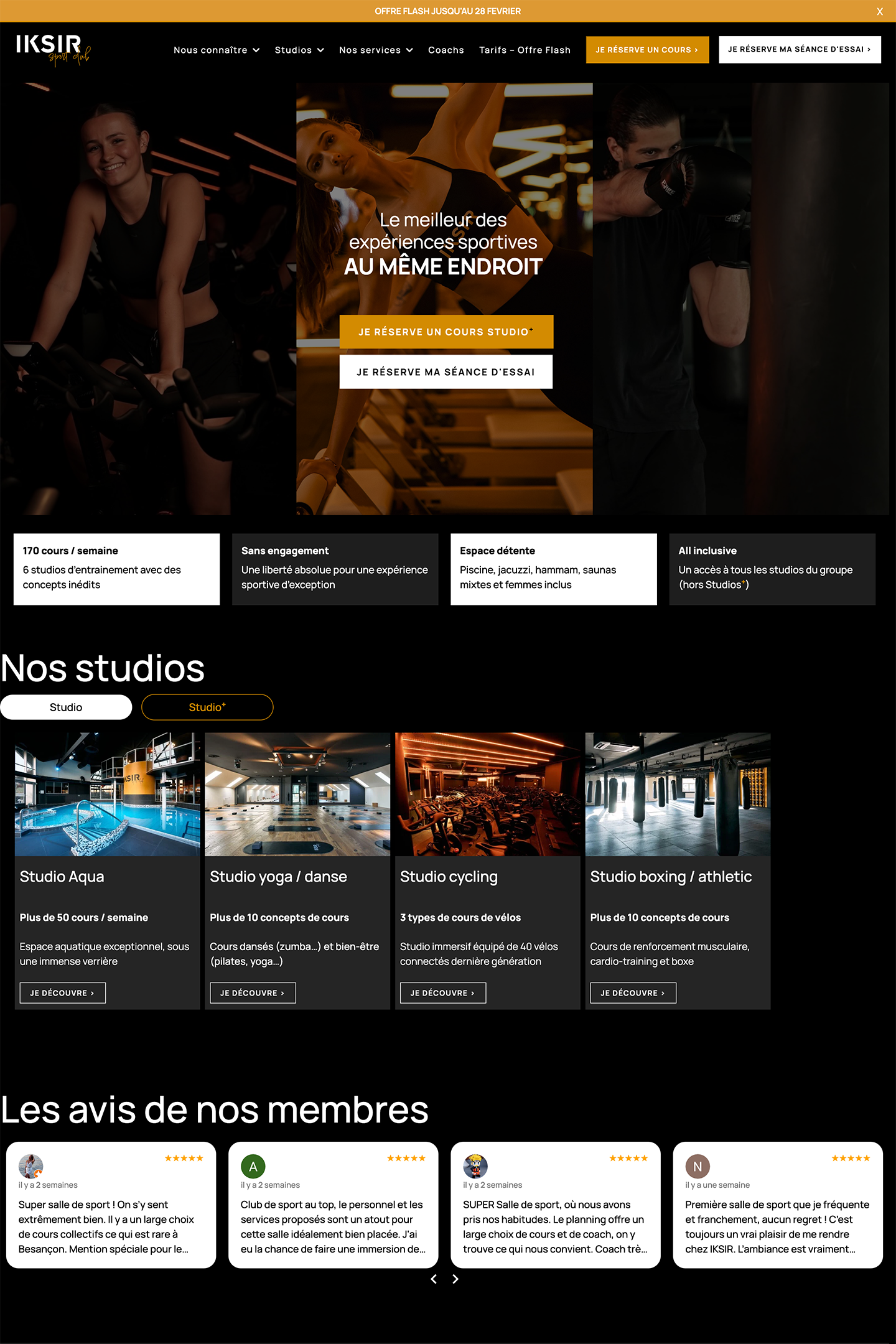 Capture du site Iksir Sport Club réalisé par l'Agence KN