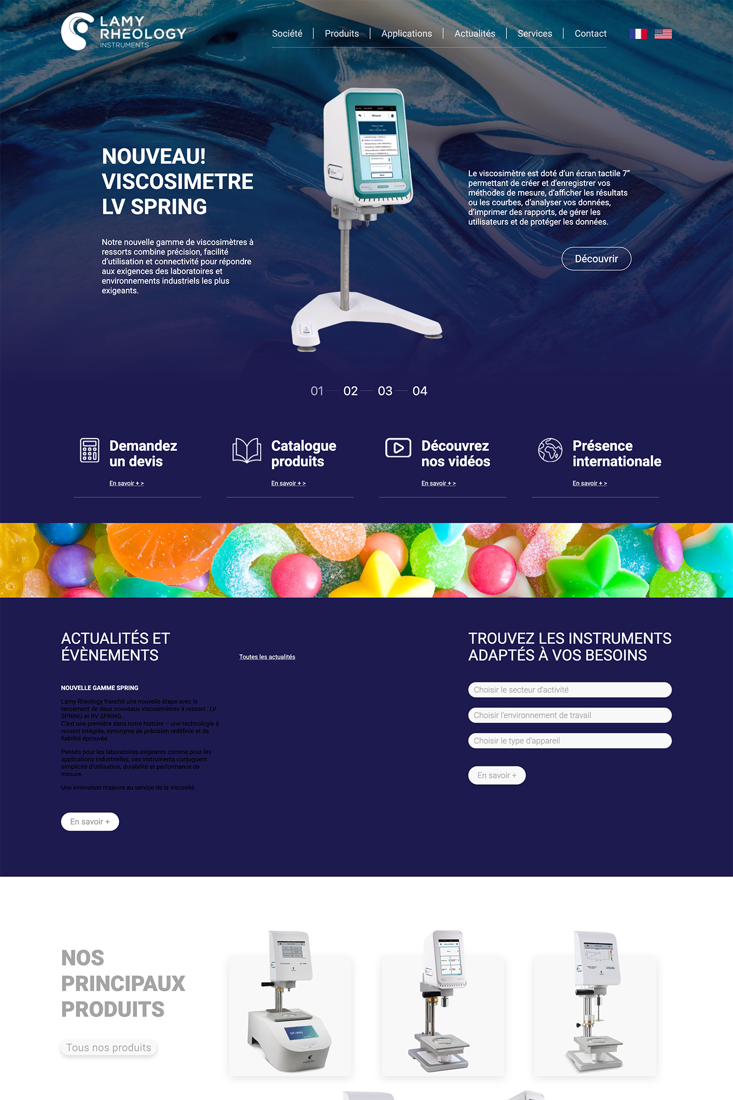 Capture du site Lamy Rheology réalisé par l'Agence KN