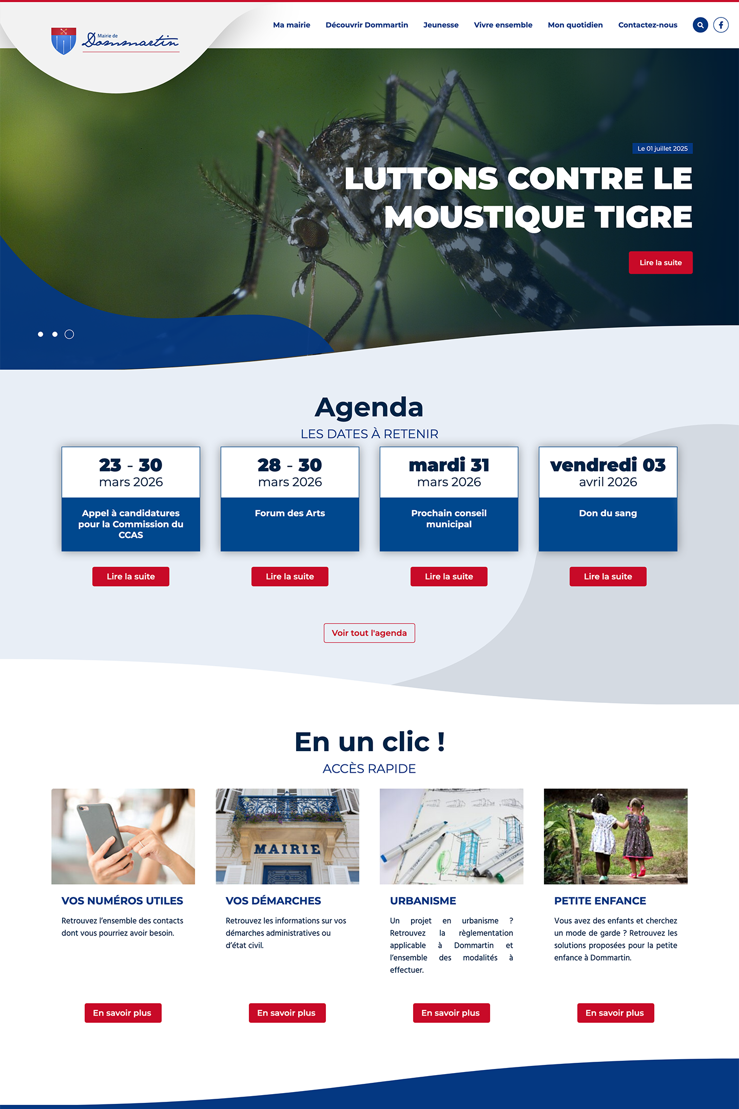 Capture du site Mairie de Dommartin réalisé par l'Agence KN