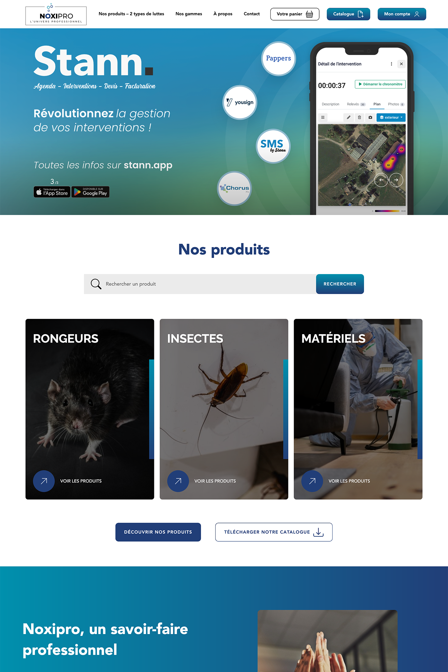 Capture du site Noxipro réalisé par l'Agence KN