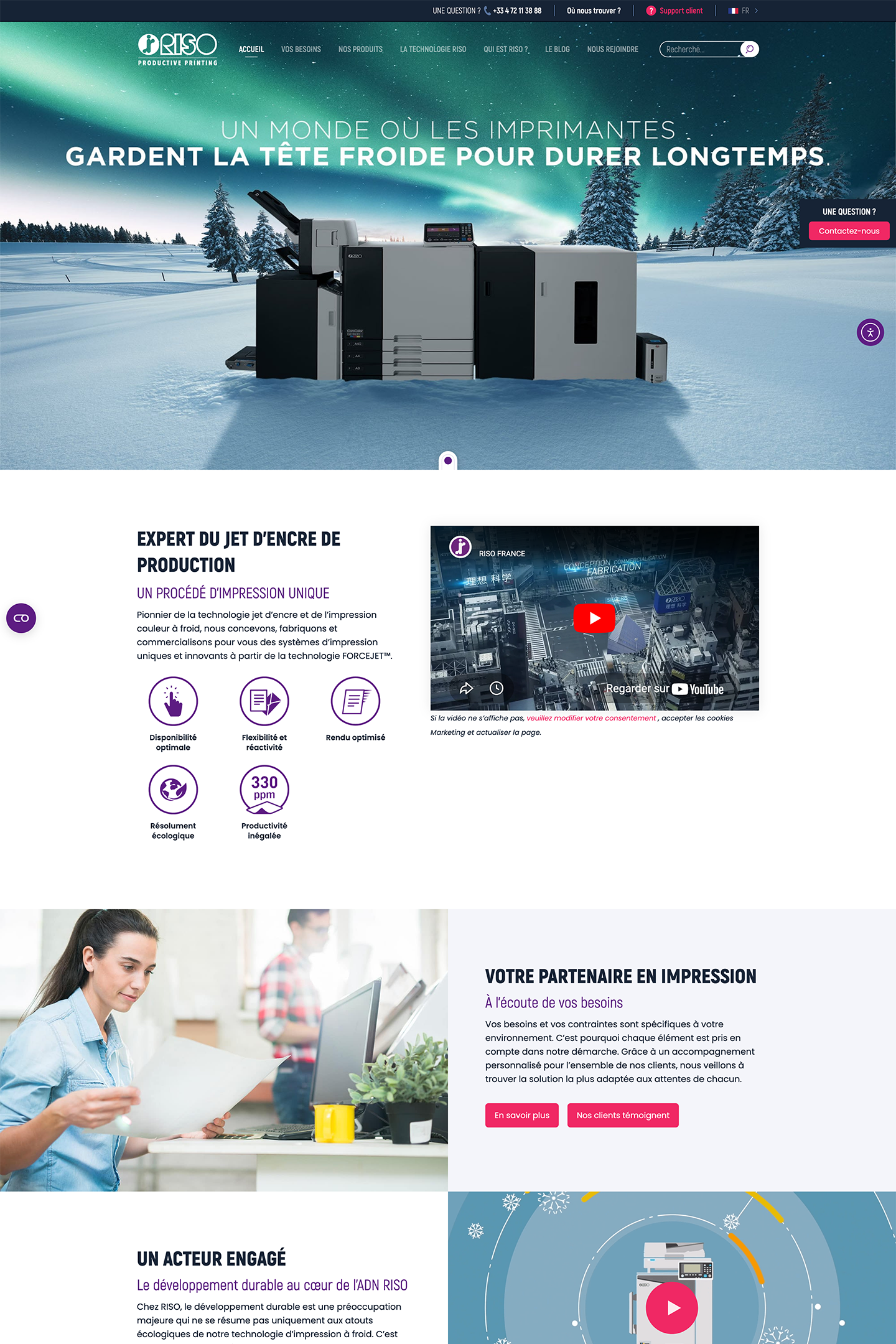 Capture du site Riso France réalisé par l'Agence KN