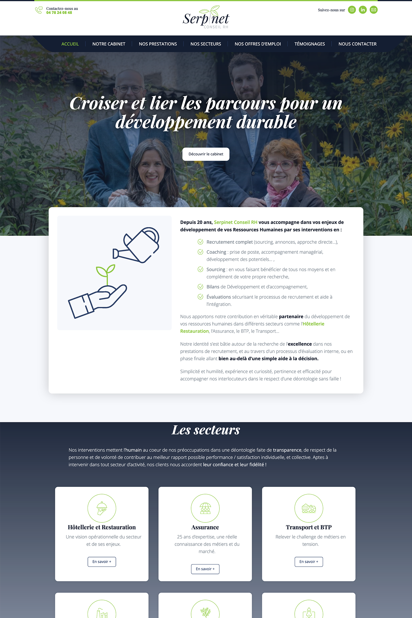 Capture du site Serpinet réalisé par l'Agence KN