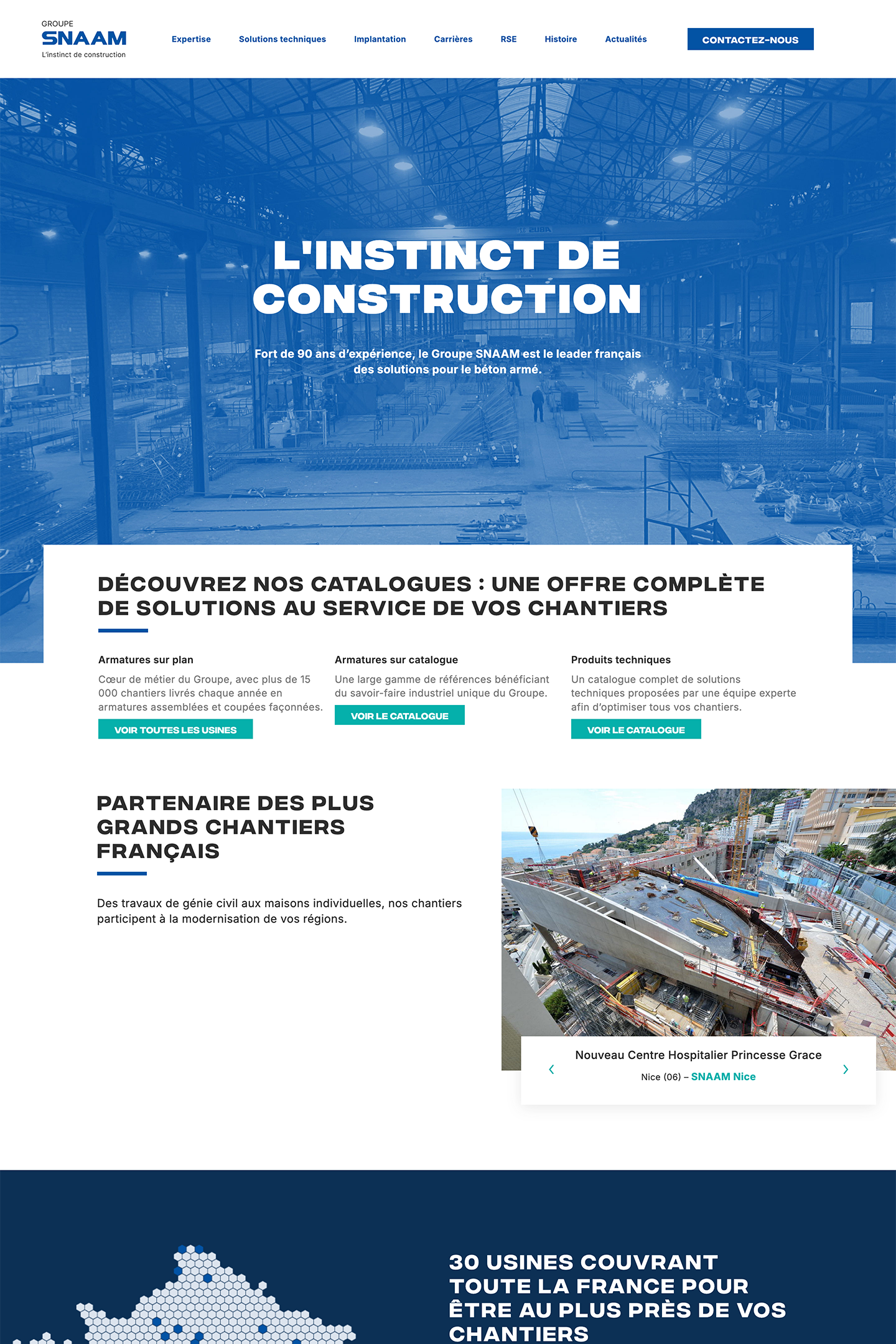 Capture du site SNAAM réalisé par l'Agence KN